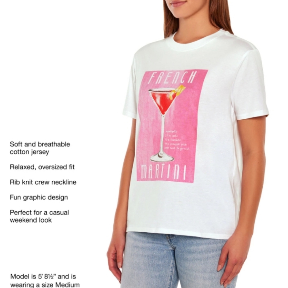 SOLD OUT! 🍸 Wildfox French Martini Graphic Tee 100% Cotton - Picture 4 of 8